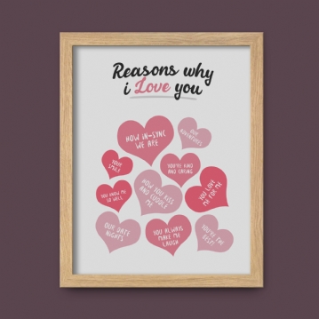 Personalised Reasons Why I Love You Print