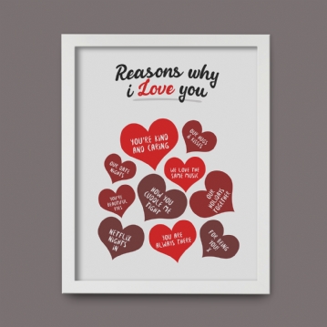Personalised Reasons Why I Love You Print