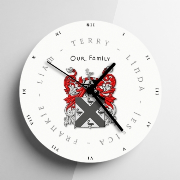 Personalised Coat of Arms Clock