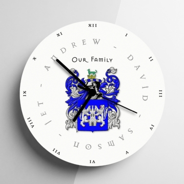 Personalised Coat of Arms Clock