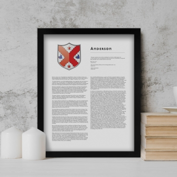 Modern Personalised Surname History and Coat of Arms Prints
