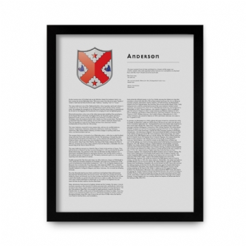 Modern Personalised Surname History and Coat of Arms Prints