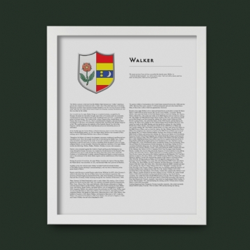 Modern Personalised Surname History and Coat of Arms Prints