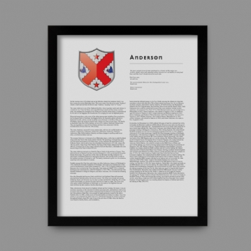 Modern Personalised Surname History and Coat of Arms Prints