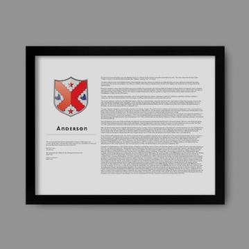 Modern Personalised Surname History and Coat of Arms Prints