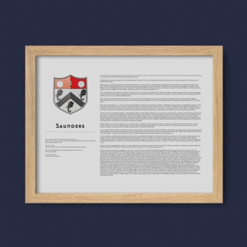 Modern Personalised Surname History and Coat of Arms Prints