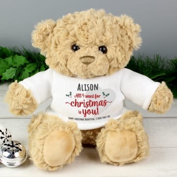 Personalised All I Want For Christmas Teddy Bear
