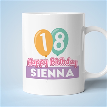 Personalised 18th Birthday Balloon Mug