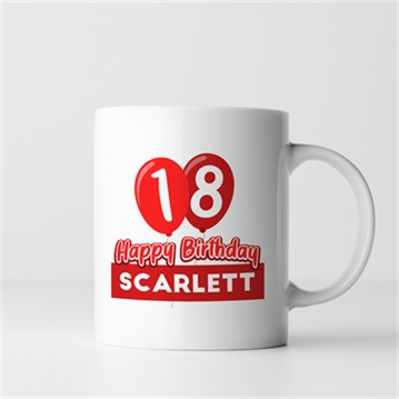 Personalised 18th Birthday Balloon Mug