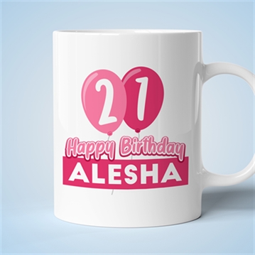 Personalised 21st Birthday Balloon Mug