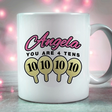 Personalised Four Tens Dancing Mug