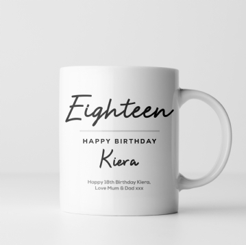 Personalised Classy 18th Birthday Mug