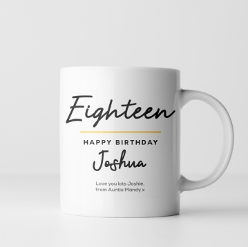 Personalised Classy 18th Birthday Mug
