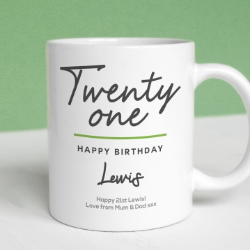 Personalised Classy 21st Birthday Mug