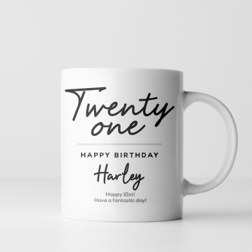 Personalised Classy 21st Birthday Mug