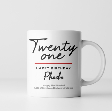 Personalised Classy 21st Birthday Mug