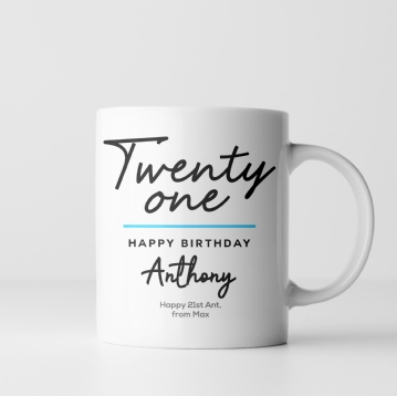 Personalised Classy 21st Birthday Mug