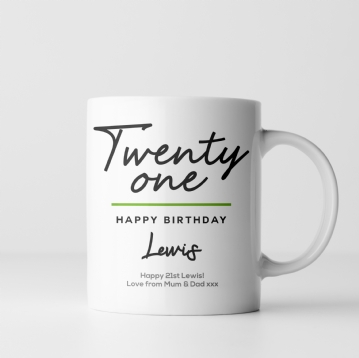 Personalised Classy 21st Birthday Mug