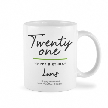 Personalised Classy 21st Birthday Mug
