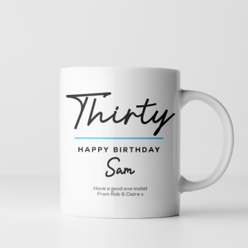 Personalised Classy 30th Birthday Mug