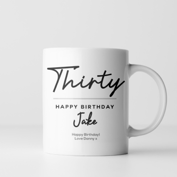Personalised Classy 30th Birthday Mug