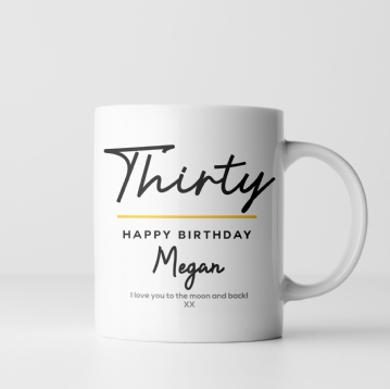 Personalised Classy 30th Birthday Mug
