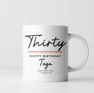 Personalised Classy 30th Birthday Mug