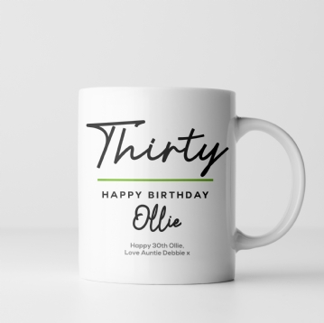 Personalised Classy 30th Birthday Mug