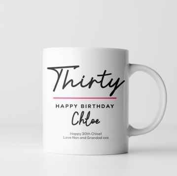 Personalised Classy 30th Birthday Mug