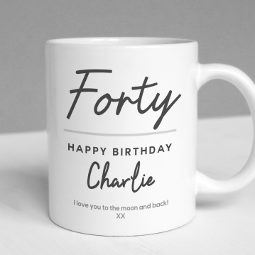 Personalised Classy 40th Birthday Mug
