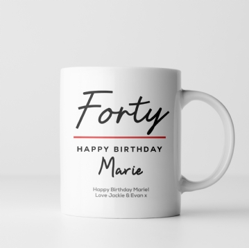Personalised Classy 40th Birthday Mug