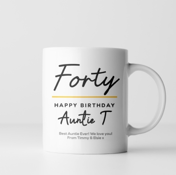 Personalised Classy 40th Birthday Mug