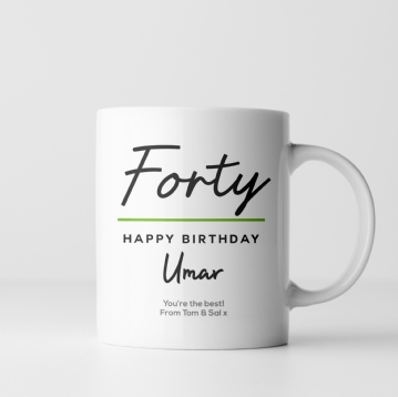 Personalised Classy 40th Birthday Mug