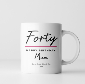 Personalised Classy 40th Birthday Mug