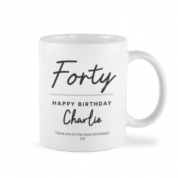 Personalised Classy 40th Birthday Mug