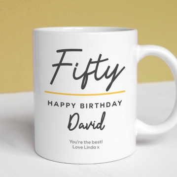 Personalised Classy 50th Birthday Mug