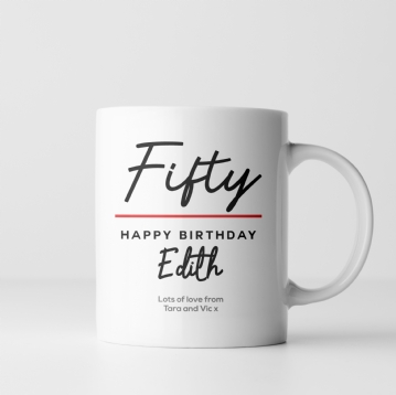 Personalised Classy 50th Birthday Mug