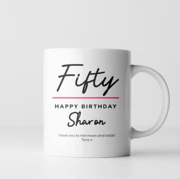 Personalised Classy 50th Birthday Mug