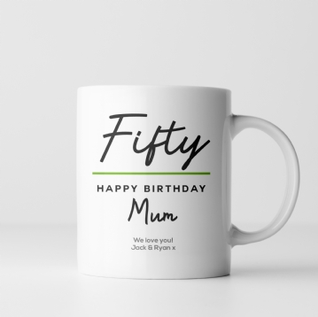 Personalised Classy 50th Birthday Mug