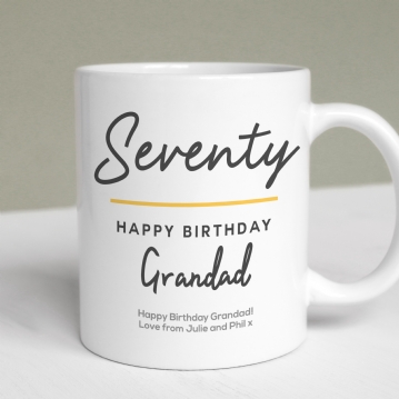 Personalised Classy 70th Birthday Mug