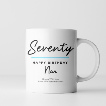 Personalised Classy 70th Birthday Mug