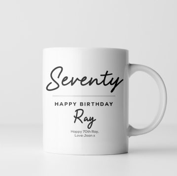 Personalised Classy 70th Birthday Mug
