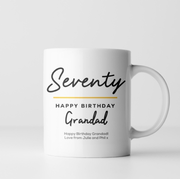 Personalised Classy 70th Birthday Mug