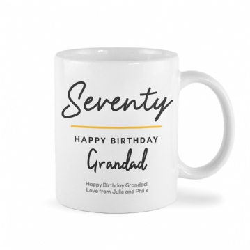 Personalised Classy 70th Birthday Mug