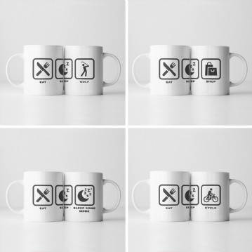 Eat, Sleep,… Icon Mugs