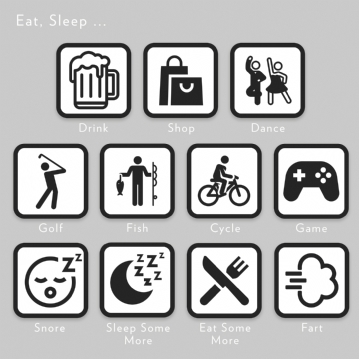 Eat, Sleep,… Icon Mugs