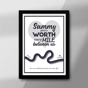 Personalised Worth Every Mile Print