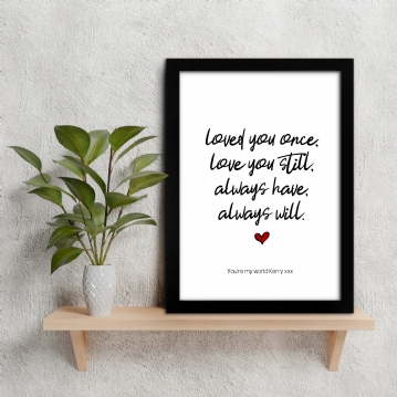 Personalised Always Love You Print