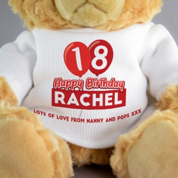 Personalised 18th Birthday Balloon Bear