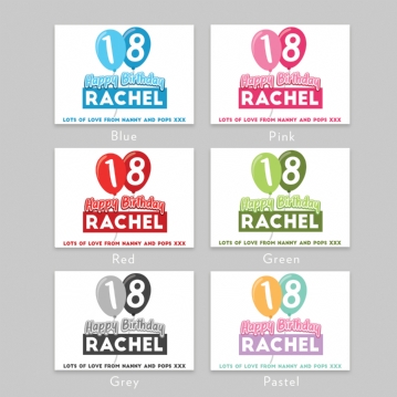 Personalised 18th Birthday Balloon Bear